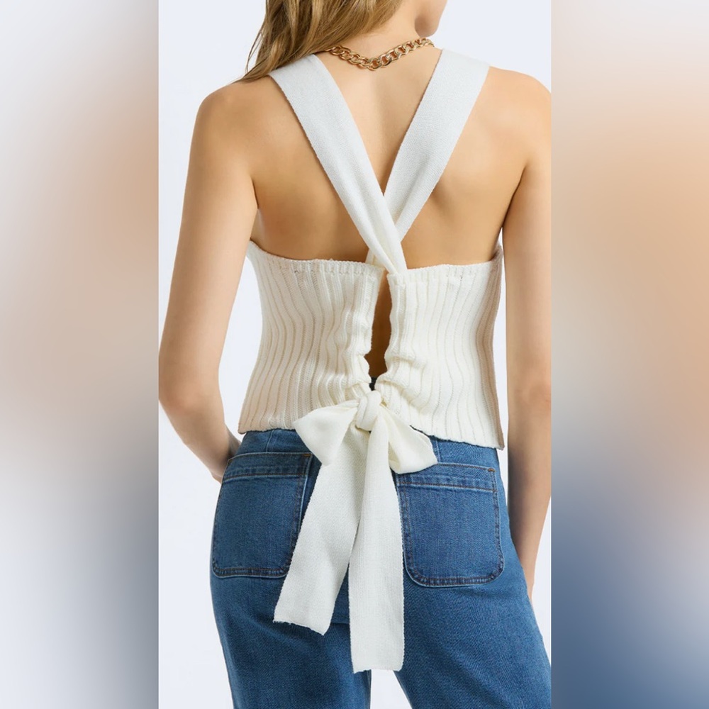 NWT 525 America rib tie back cotton tank small $110